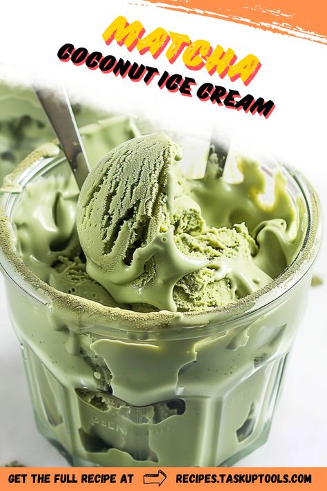 Indulge in a refreshing twist on a classic treat with this Matcha Coconut Ice Cream recipe. This creamy, dairy-free delight perfectly blends the earthy notes of matcha with the tropical sweetness of coconut, creating a guilt-free dessert that's both delicious and nutritious. Ideal for summertime enjoyment or when you need a cooling escape, this homemade ice cream promises to satisfy your sweet tooth while keeping it healthy. Discover the simple steps to make your freezer's new favorite companion and elevate your dessert game with this luscious, Coconut Ice Cream Recipe, Coconut Ice Cream Recipes, Portable Dessert, Matcha Coconut, Coconut Milk Ice Cream, Avocado Ice Cream, Matcha Dessert, Dairy Free Treats, Matcha Ice Cream