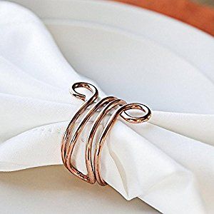 Diy Napkin Rings Christmas, Elegant Napkin Rings, Napkin Rings Diy, Wire Jewelry Rings, Curtain Holder, Copper Diy, Craft Area, Diy Wire Jewelry, Napkin Ring