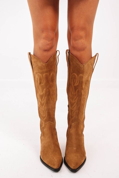 Light Brown Cowgirl Boots, Tall Western Boots, Tall Western Boot, Knee High Cowboy Boots, Cowboy Outfits, Gameday Outfit, Equestrian Style, Trendy Clothes For Women, Tall Boots