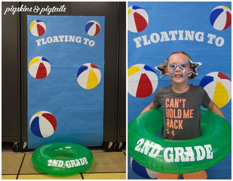 Floating into 2nd Grade - Pigskins & Pigtails End Of School Year Pool Party Ideas, Beach Day End Of Year Activities, End Of School Year Party Ideas For Kids, End Of The Year Photo Booth Ideas, End Of School Year Summer Party Ideas, Beach Themed End Of Year Party, End Of Year Party Ideas School 1st Grade, Hawaiian End Of Year School Party, End Of Year Beach Theme School Party