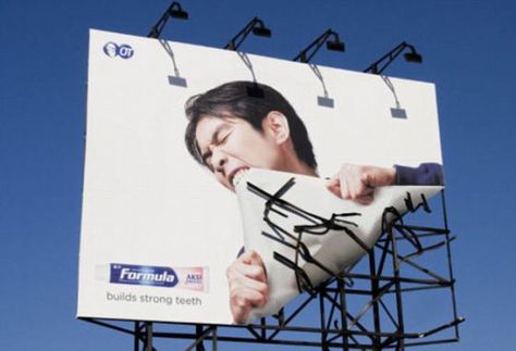 Formula: Strong billboard - Creative Criminals Guerilla Marketing Examples, Funny Billboards, Funny Commercial Ads, Guerrilla Marketing, Clever Advertising, Billboard Advertising, Funny Commercials, 광고 디자인, Commercial Ads