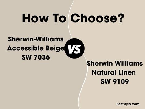 Lowes Taupe Paint Wall Colors, Natural Linen Trim Color, Sw 7036 Accessible Beige, Natural Paint Colors For Home, Natural Linen Cabinets Sherwin Williams, Beige Colors Sherwin Williams, Lighter Than Accessible Beige, Accessible Beige Vs Natural Cream, Natural Linen Paint Sherwin Williams