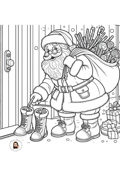 Santa Coloring, Santa Coloring Pages, Christmas Coloring Sheets, Simple Gel Nails, Christmas Coloring, Colouring Pages, Coloring Sheets, Christmas Colors, Advent