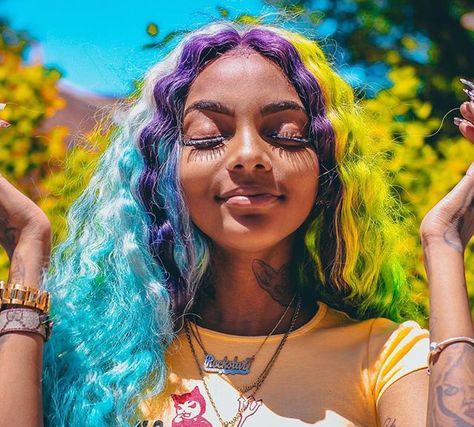 bali baby Boujee Barbie, Bali Baby, Different Braids, Bold Hair Color, Birthday Hair, Cool Braids, Colorful Hair, Female Rappers, Rainbow Hair