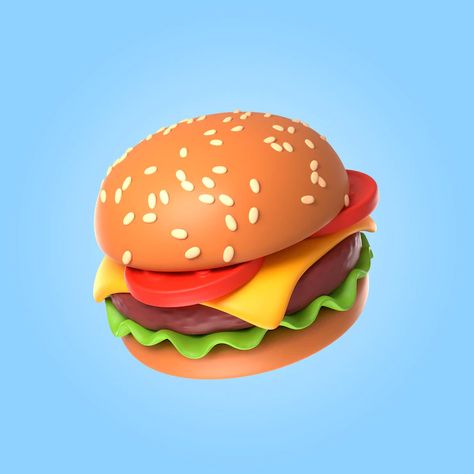 Free PSD | 3d rendering of delicious cheese burger Burger Cartoon, Food 3d, Video Game Artist, Photo Elements, 귀여운 음식 그림, Cheese Burger, Burger And Fries, 3d Video, Food Concept