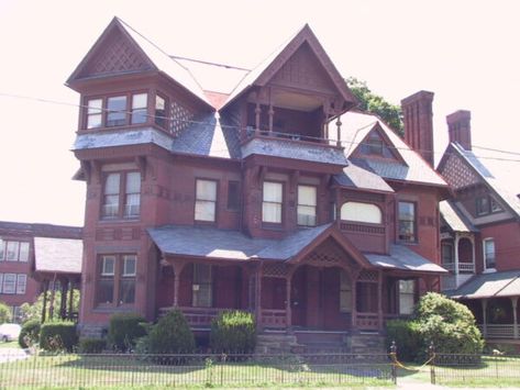 Millionaire's Row | Lumber Heritage Region Williamsport Pennsylvania, Millionaires Row, Outdoor Eating Area, Mansard Roof, Victorian Frame, Tall Windows, Leaded Glass Windows, Colonial Style Homes, Outdoor Eating