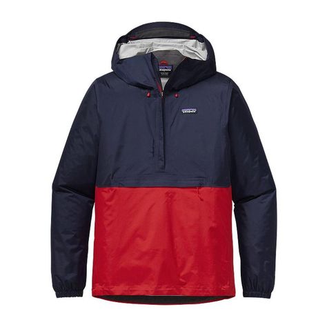 Patagonia Men\'s Torrentshell Pullover - Navy Blue NVYB  $139 Fall Hiking Clothes, Mens Patagonia, Climbing Outfit Woman, Climbing Outfits, Patagonia Torrentshell, Cute Hiking Outfit, Masc Fashion, Hiking Outfit Spring, Summer Pullover