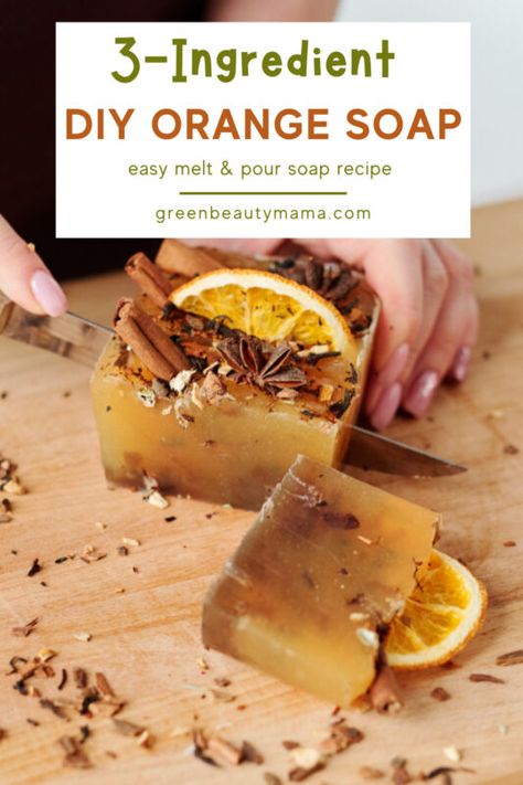 Christmas Soap Diy, Orange Soap Recipe, Christmas Melt And Pour Soap, Cold Press Soap Recipes, Melt And Pour Soap Base, Pumpkin Spice Soap, Easy Soap Recipes, Soap Melt And Pour, Homemade Beauty Recipes