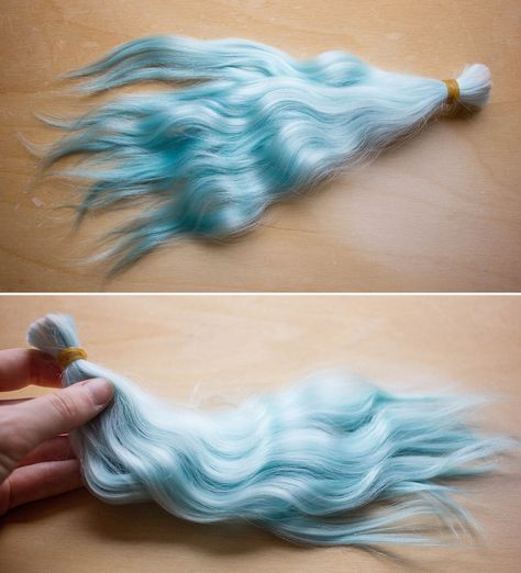 Wig making for dolls: preparing and dyeing the fiber — Adele Po. Diy Doll Wig, Diy Doll Hair, Intricate Hairstyles, Art Doll Tutorial, Making Wigs, Angora Goat, Raggedy Doll, Doll Making Tutorials, Yarn Dolls