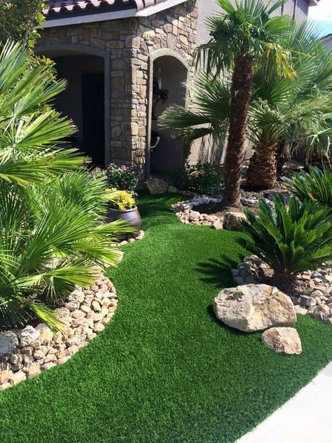 How to Maintain Your Artificial Lawn During All Seasons Small Front Gardens, Courtyard Landscaping, Walkway Landscaping, Modern Front Yard, Pathway Landscaping, Small Front Yard Landscaping, Front Garden Design, Front Yard Design, Front Landscaping