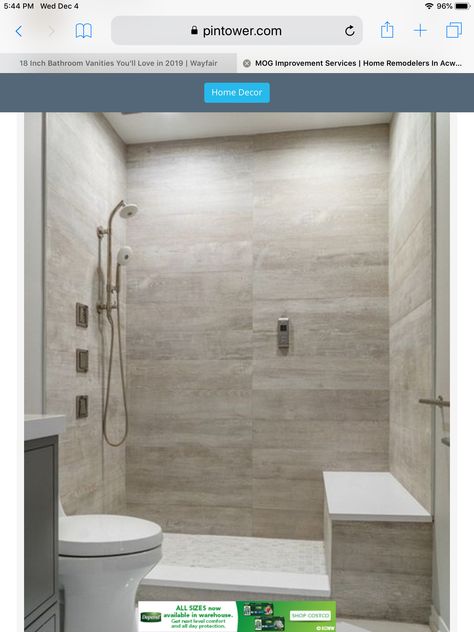 Makeover Kamar Mandi, Remodel House, Interior Minimalista, Bathroom Tile Designs, Bathroom Shower Tile, Bathroom Remodel Shower, Trendy Bathroom, Bad Design, Shower Remodel