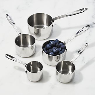 Set of 5 All-Clad ® Measuring Cups All Clad Cookware, Essential Kitchen Items, Dry Measuring Cups, Stainless Steel Measuring Cups, Kitchen Tool Set, Measuring Cups Set, Baking Utensils, Essential Kitchen Tools, Stainless Steel Dishwasher