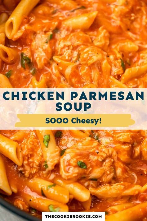 Chicken Spaghetti Soup, Tomato Soup And Chicken Recipe, Chicken Parmesan Soup, Chicken Parmesan Soup Crockpot, Chicken Parm Soup, Chicken Parmesan Soup Instant Pot, Crockpot Chicken Parmesan Soup, Chicken Parmesan Soup Recipe, Chicken Pasta Soup