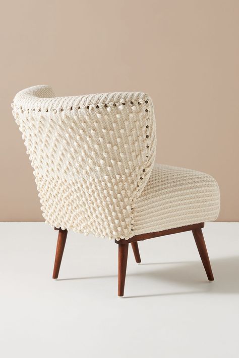 Chunky Woven Petite Accent Chair | Anthropologie Anthropologie Accent Chair, Bohemian Accent Chair, Beachy Room Decor, Sculptural Chair, Beachy Room, Accent Chair Bedroom, Small Accent Chairs, Woven Chair, Woven Furniture