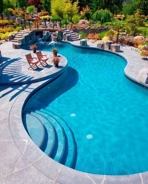 Sweet! Unique Pools, Pools Design, Backyard Pool Design, Pools Backyard Inground, Pool Remodel, Small Pool Design, Pool Waterfall, Luxury Pools, Pool Construction