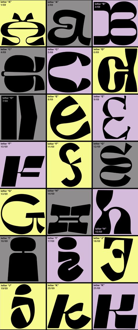 Experimental Type Design, 36 Days Of Type Alphabet, Experimental Typeface, Type Specimen Poster, Type Design Inspiration, Experimental Type Poster, Numbers Typography, Playful Typography, Experimental Typography