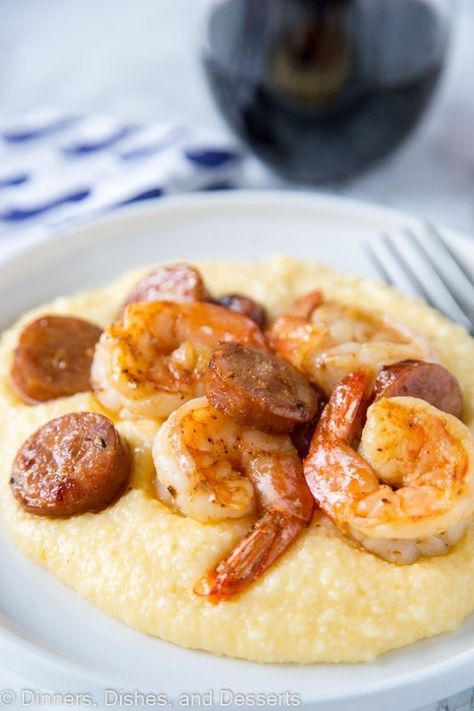 Easy Shrimp And Grits, Hot Crab Dip Recipe, Southern Shrimp And Grits, Shrimp Grits Recipe, Cajun Shrimp And Grits, Shrimp N Grits Recipe, Hot Crab Dip, Cheesy Grits, Cajun Dishes