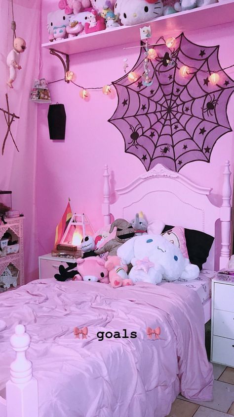 Pastel Goth Living Room, Pastel Goth Room Ideas, Pink Goth Room, Day Bed Room, Backgrounds Room, Goth Room Ideas, Cozy Kitchen Ideas, Pastel Goth Room, Spooky Room