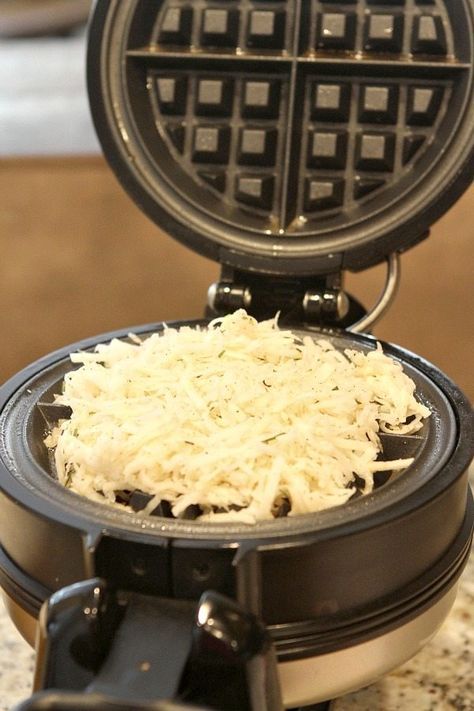 Waffled Hash Browns - Will it Waffle Hashbrown Waffles Shredded, What To Eat When Nothing Sounds Good, Will It Waffle, Waffle Iron Hash Browns, Hashbrown Waffles, Waffle Iron Recipes, Waffle Maker Recipes, Brown Recipe, Waffle Irons