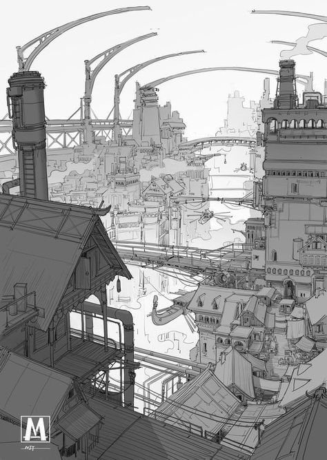 Line art city future sketch doodle concept art design Ville Steampunk, Décor Steampunk, Environment Sketch, Drawing Patterns, Perspective Drawing Architecture, City Sketch, City Drawing, Architecture Ideas, Perspective Art