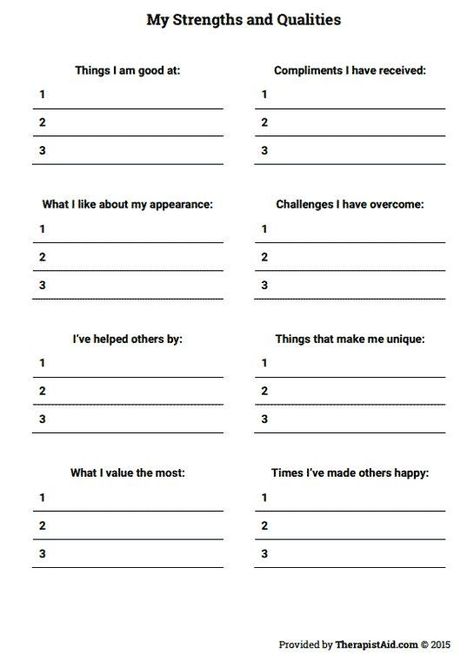 My Strengths and Qualities Preview Thoughts Worksheet, Health Worksheets, Group Therapy Activities, Counseling Worksheets, Self Esteem Worksheets, Self Esteem Activities, Personal Qualities, School Social Work, Therapeutic Activities