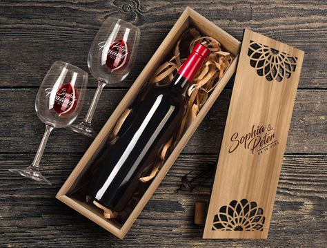 Personalized Wine Box, Christmas Hampers, Honey Packaging, Wooden Wine Boxes, Packing Gift, Wine Bottle Gift, Wooden Keychain, Cnc Milling, Cartoon Gift