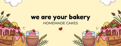 Cake Cover Photo, Bakery Banner, Header Template, Vintage Bakery, Cake Logo Design, Fb Cover Photos, Cake Logo, Bakery Logo, Retro Logos