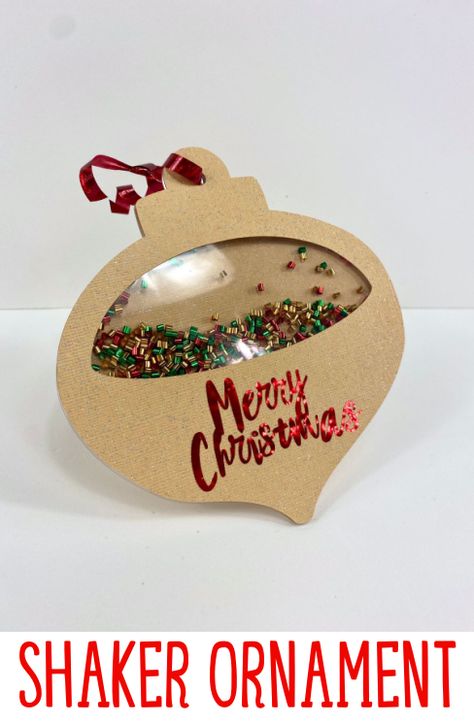 Our simple shaker-style Christmas ornament is a fun addition to your Christmas tree and they make a great handmade gift. Christmas Shaker Ornaments, Shaker Ornaments, Craft Stand, Diy Hot Cocoa, Diy Recycled Projects, Cricut Hacks, Beginner Crafts, Simple Crafts, Cricut Tips