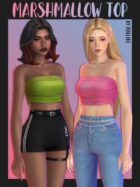 Marshmallow Top | Patreon Sims 4 Trillyke, Trillyke Sims 4 Cc, Sims Tops, Pelo Sims, The Sims 4 Packs, Stylish Jumpsuit, Sims 4 Dresses, Sims 4 Mm, Sims4 Clothes