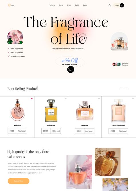 Website Design for Perfume Brand Perfume Website Design Ideas, Fragrance Website Design, Perfume Website Design, Perfume Graphic Design, Perfume Branding, Unique Web Design, Website Design Inspiration Layout, Make A Website, Email Template Design