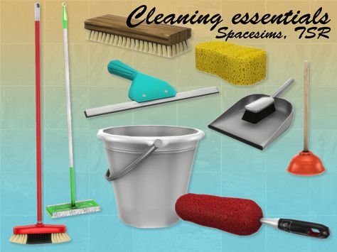 spacesims' Cleaning essentials The Sims 4 Cleaning Cc, Functional Appliances Sims 4 Cc, Sims 4 Cc Cleaning, Ts4 Clutter, Sims 4 Cc Furniture Living Rooms, Cleaning Room, Cleaning Essentials, Sims 4 Kitchen, Mod Furniture