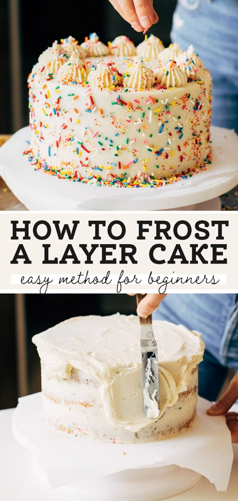 How To Make A Bakery Cake At Home, Easy At Home Cake Decorating, Easy Ways To Decorate A Cake, Home Made Cake Decorations Ideas, Simple Easter Cake, Frosting A Cake, Frost A Cake, Baby Cupcakes, Butternut Bakery