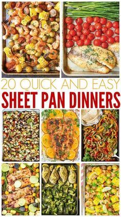 Have you heard of Sheet Pan Dinners? They are the new rage and for good reason! Here are 20 Easy Sheet Pan Dinners that I know you will love! Best One Pan Dinners, Health Sheet Pan Dinners, Healthy Pan Dinners, Easy Sheet Pan Dinners For Family, Quick And Easy One Pan Dinner Recipes, Easy Pan Dinner Recipes, Healthy Dinner For Large Group, Toaster Oven Sheet Pan Meals, Meals Under $50