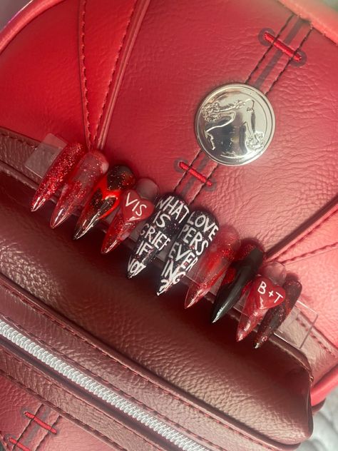 Wandavision Nails, Wanda Maximoff Nails, Scarlet Witch Nails, Wanda Nails, Marvel Nails Designs, Marvel Nail Art, Cosplay Nails, Scarlet Witch Multiverse Of Madness, Tv Nails