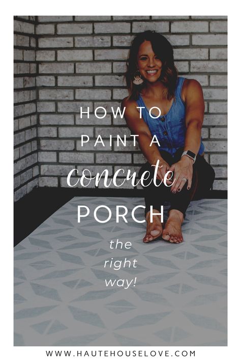 Large Back Porch, Best Concrete Paint, Porch Floors, Concrete Front Porch, Paint Concrete Patio, Concrete Painting, Painting Cement, Porch Paint, Cement Patio