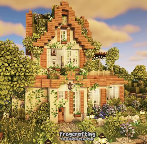 Minecraft House Inspiration, Cottagecore Minecraft House, Minecraft Cottagecore, Cottage Minecraft, Cottage Core Minecraft House, Cottagecore Minecraft, Cottage Core House, Cottagecore Farmhouse, Minecraft House Plans