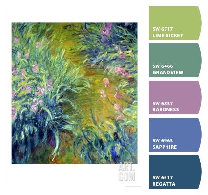 Claude Monet Iris I Just Spotted The Perfect Colors, Claude Monet Color Palette, Impressionist Color Palette, Monet Color Palette, Tropical Colour Palette, Monet Colour Palette, Claude Monet Colour Palette, Famous Paintings Color Palette, Monet Palette Color Schemes