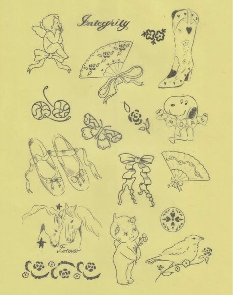 Tattoo sketches tattoo ideas coquette tattoos coquette aesthetics coquette doodles Right Where You Left Me Tattoo, Tattoo Drawings Vintage, Kitsch Tattoo, Horizontal Tattoo Ideas, Antique Tattoo Ideas, Vintage Tattoo Ideas, Victorian Tattoo, Random Tattoos, Mini Tats