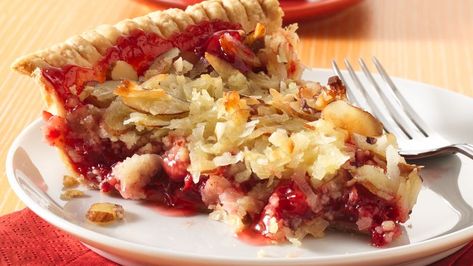 Enjoy this delicious baked almond and cherry pie made with Pillsbury™ refrigerated pie crusts. Dessert ready in an hour. Macaroon Pie, Almond Pie, Almond Macaroons, Cherry Pie Recipe, Refrigerated Pie Crust, Almond Extract, Cherry Almond, Coconut Cream Pie, Pie Crusts