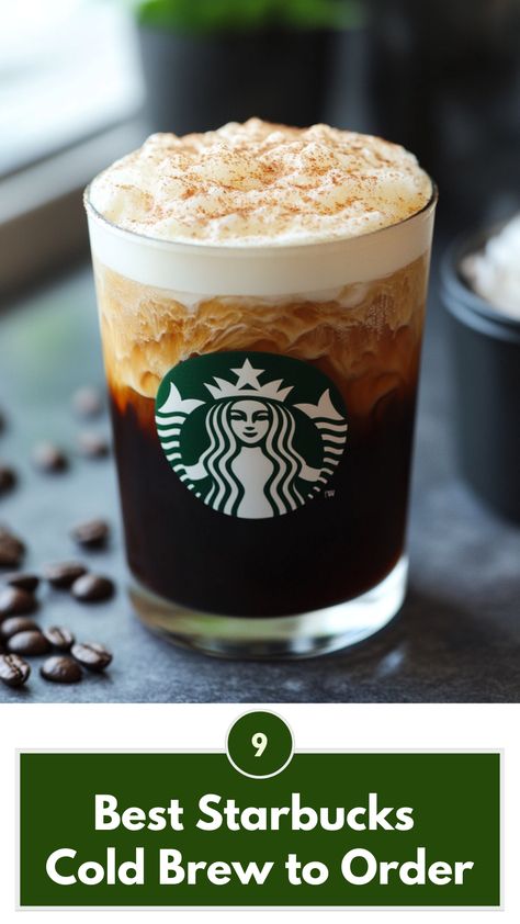 An iced Starbucks cold brew drink served in a glass with a refreshing layer of foam on top, perfect for a smooth and bold coffee experience. Starbucks Cold Brew Order Cold Foam, Best Starbucks Cold Brew Order, Coldbrew Drinks Starbucks, Starbucks Cold Brew Drinks, Starbucks Cold Brew Recipes, Cold Brew Starbucks Order, Starbucks Cold Brew Order, Cold Brew Drinks, Starbucks Cold Brew