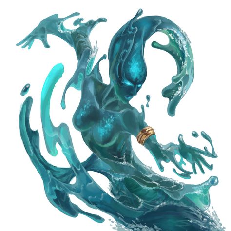 Water Elemental, Sci Fi Character Art, Water People, Elemental Powers, Fire And Water, Dnd Dragons, Dnd Monsters, Fantasy Races, Water Element