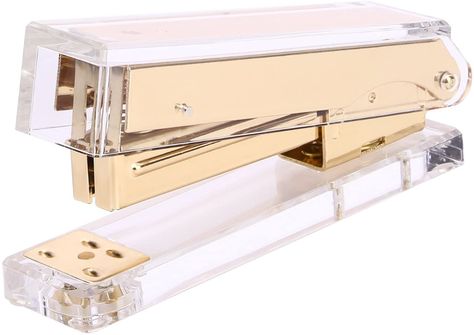 TOROTON Stapler, Commercial Desk Stapler, Acrylic Clear Desktop Stapler with Gold: Amazon.ca: Office Products Rose Gold Office Decor, Creative Graduation Gifts, Gold Office Supplies, Rose Gold Office, Gold Room Decor, Office Things, Graduation Gifts For Friends, Gold Room, Gold Office