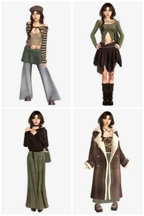 #sims4 #ts4 #sims4lookbook #ts4cc #ts4ccalpha Cute Clothes Cc Sims 4, Sims 4 Maxi Skirt Cc, Sims 4 Cc Academia, Sims 4 Cc Clothes Vintage, Sims 4 Hippie Cc Clothes, Sims4 Lookbook Cc, Sims4 Cc Mods Clothes, Sims 4 Dark Academia Cc Clothes, Sims 4 Cc Dark Academia Clothes