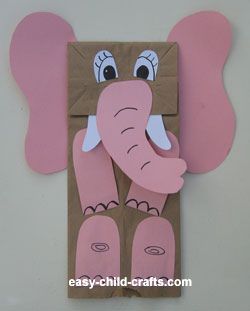 elephant-puppet by suzeshel, via Flickr Elephant Puppet, Letter E Craft, Abc Crafts, Elephant Crafts, Paper Bag Crafts, Paper Bag Puppets, E Craft, Puppet Crafts, Animal Crafts For Kids