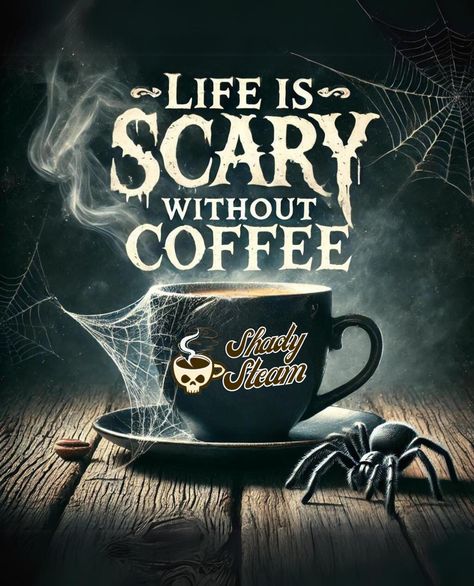 Coffee Halloween Quotes, Coffee Cup Wallpaper, October Coffee, Facts About Halloween, Candy Photoshoot, Coffee Jokes, Happy Halloween Pictures, Halloween Digital Art, Coffee Halloween