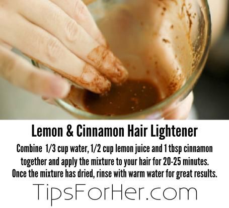 lemon-cinnamon-hair-lightener Hair Lightener Diy, Nails Natural Color, Lighten Hair Naturally, Hair Lightener, Lighten Hair, Jose Eber, Cinnamon Hair Colors, Obličejové Masky, Cinnamon Hair