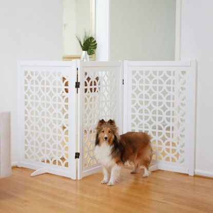 Primetime Petz Palm Springs Designer Pet Gate | Hayneedle Free Standing Pet Gate, Wooden Pet Gate, Freestanding Pet Gate, Pet Gates, Dog Gate, Pet Gate, Designer Dog, Pet Safe, Dog Care