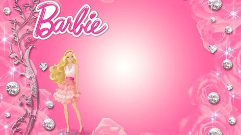 Barbie Invitation Template Barbie Template, Barbie Background For Tarpaulin, Barbie Invitation, Printable Barbie, Barbie Birthday Invitations, Barbie Invitations, Barbie Party Decorations, Pool Party Birthday Invitations, Birthday Party Background