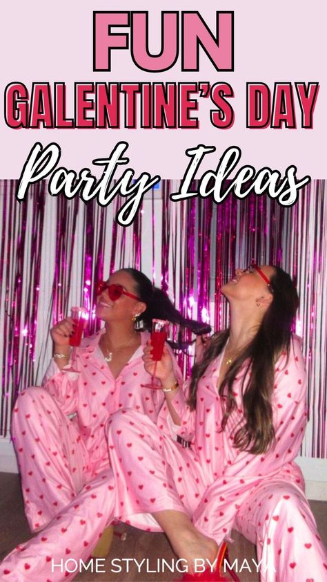 Galentines day party, Valentine's Day party decor, what to do at galentines party Galentines Slumber Party, Galentines Bachelorette Party, Valentines With Friends, Day Party Ideas For Adults, Valentine Theme Party, Galentines Party Activities, Valentines Theme Party, Valentine Aesthetic, Party Ideas For Adults