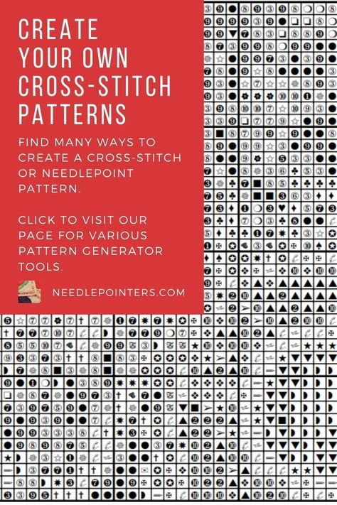 Click to find many apps or online sites for creating patterns for Cross-stitch or needlework. If you've ever wanted to create your own patterns this is the place to look. Find more than 20 of the best cross-stitch and needlework pattern generator applications all in one place. Creating Cross Stitch Patterns, Detailed Cross Stitch Patterns, Advanced Cross Stitch Patterns, Cross Stitch Symbols, Cross Stitch Large Projects, Free Counted Cross Stitch Patterns, Cross Stitch Patterns Free Printable Charts, Cross Stitch Backstitch Alphabet Patterns Free, Cross Stitch Welcome Pattern